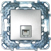 Телефонная розетка  1хRJ11 (4 контакта)  SE Unica Top, алюминий