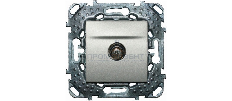 Розетка телевизионная  TV проходная SE Unica Top, алюминий