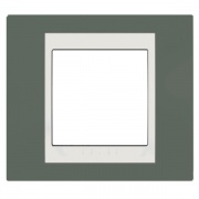Рамка Unica хамелеон 1 пост серо-зеленый/белая