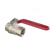 Кран шаровой полнопроходной Oventrop Optibal - 3/8" (ВР/ВР, PN16, Tmax 100°C, ручка-рычаг красная)