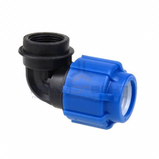 Переход на внутреннюю резьбу угловой Политэк - 25 x 1" (винтовой, для труб ПНД)