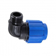 Переход на наружную резьбу угловой Политэк - 25 x 1" (винтовой, для труб ПНД)