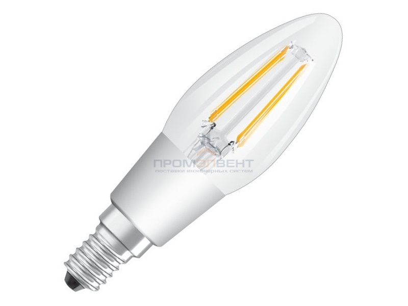 Лампа филаментная светодиодная свеча Osram LED P Retrofit CLAS B 40 DIM 4.5W/827 CL E14 Filament
