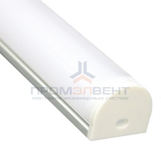 Профиль для светодиодной ленты LED CAB283 накладной круглый 24х20мм (20мм) алюминиевый 2 метра
