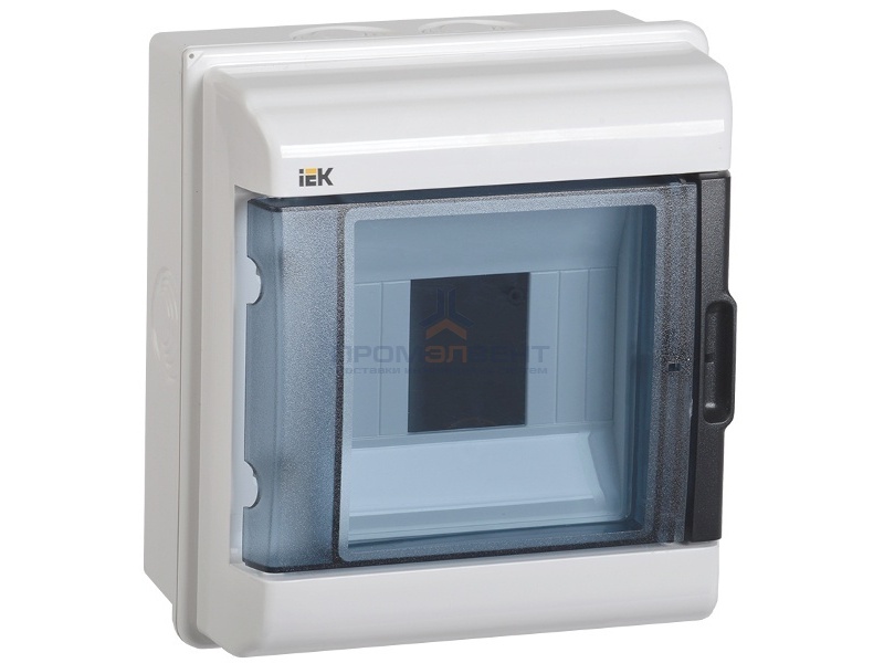 Бокс влагозащищенный КМПн-5 IP55 на 5 модулей навесной пластиковый с прозрачной дверкой ИЭК