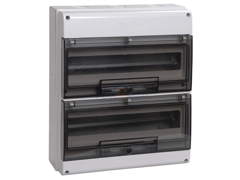 Щит влагозащищенный КМПн-24 IP66 на 24 модуля навесной пластиковый с прозрачной дверкой ИЭК