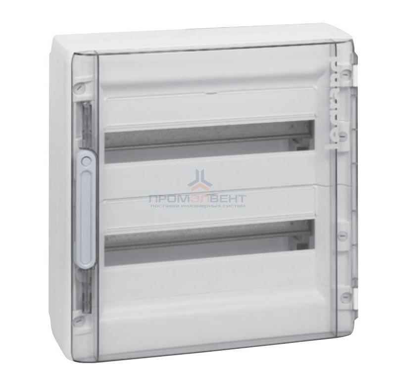 Шкаф Legrand XL3 125 накладной на 36 модулей с шинами N+PE с прозрачной дверью