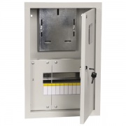 Щит металлический ЩУРв-1/9зо-1 36 УХЛ3 IP30 на 1-фазный счетчик и 9 модулей встраиваемый ИЭК