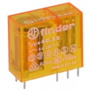 Миниатюрное PCB-реле Finder выводы 5мм, 2 контакта, 8A AC (50/60Гц) 24В AgNi